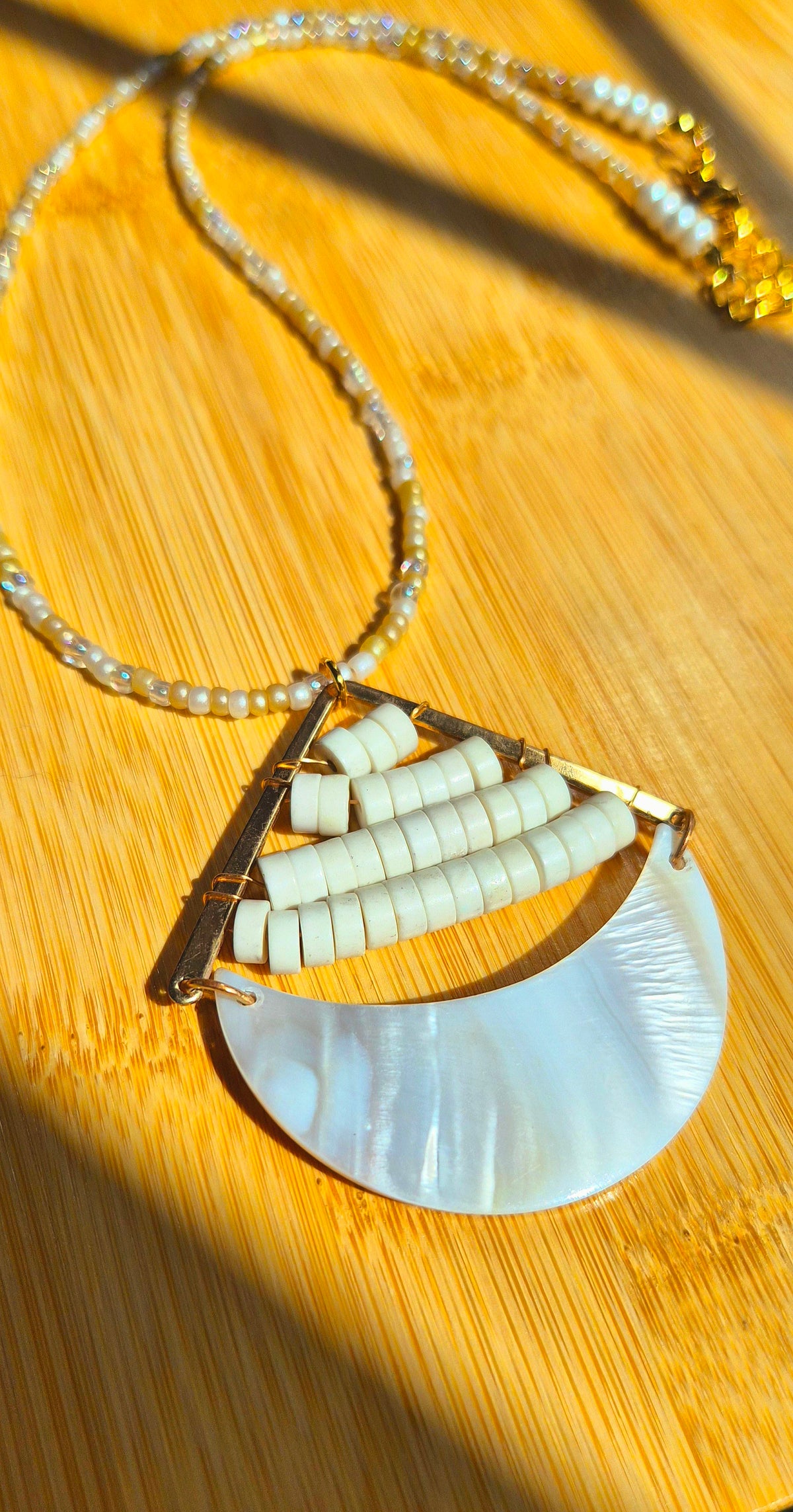 Half Moon Heishi Necklace