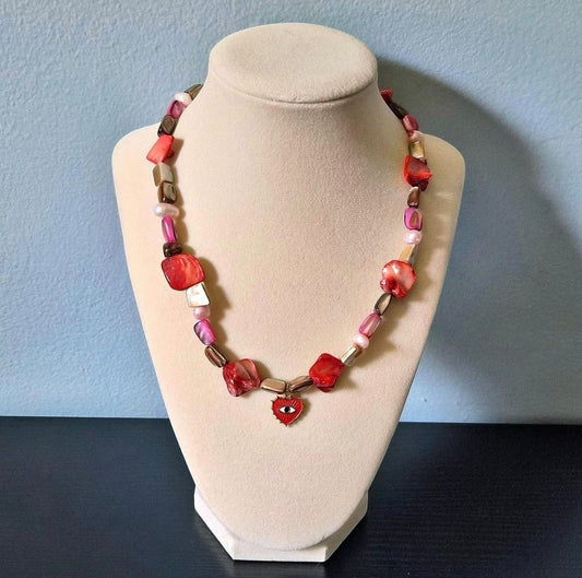 🐚Handmade♡ Colored Real Abalone Shell Necklace🐚