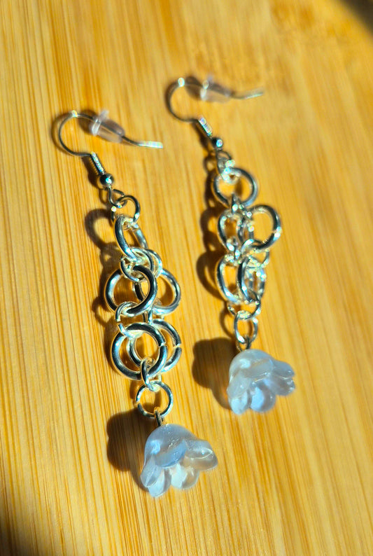 Frost Petal Chain Earrings
