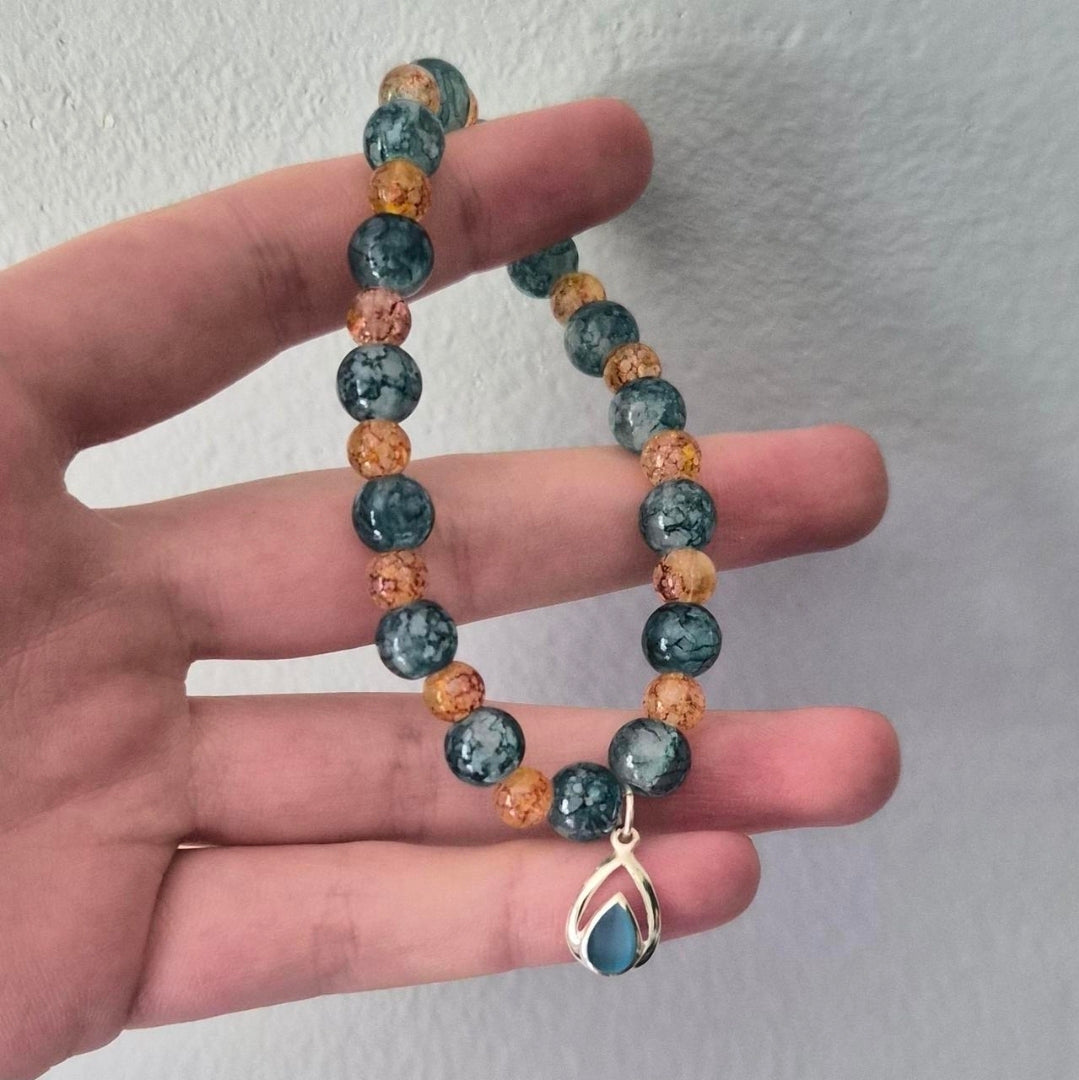 💎Handmade♡ Blue Cateye Charm Bracelet💎