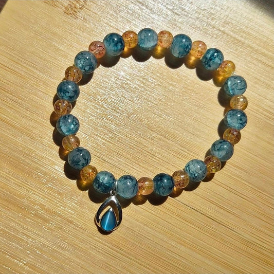 💎Handmade♡ Blue Cateye Charm Bracelet💎