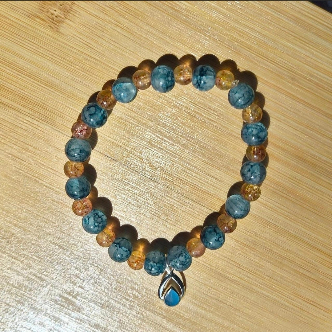 💎Handmade♡ Blue Cateye Charm Bracelet💎
