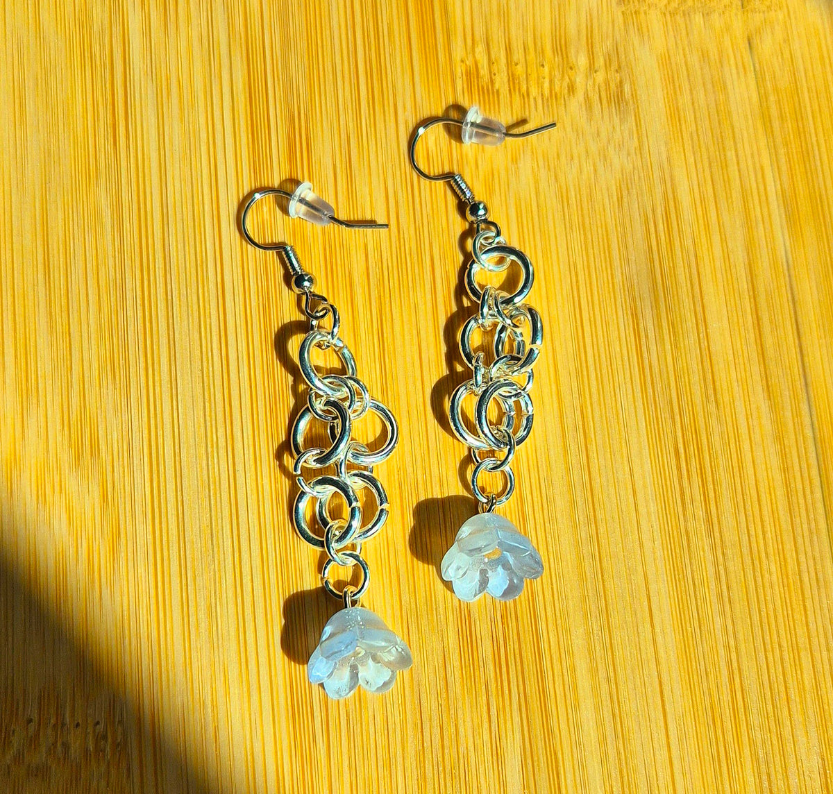 Frost Petal Chain Earrings