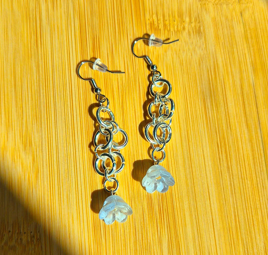 Frost Petal Chain Earrings